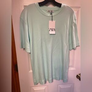 Zara Mint Green Oversized T Shirt NWT Size Small